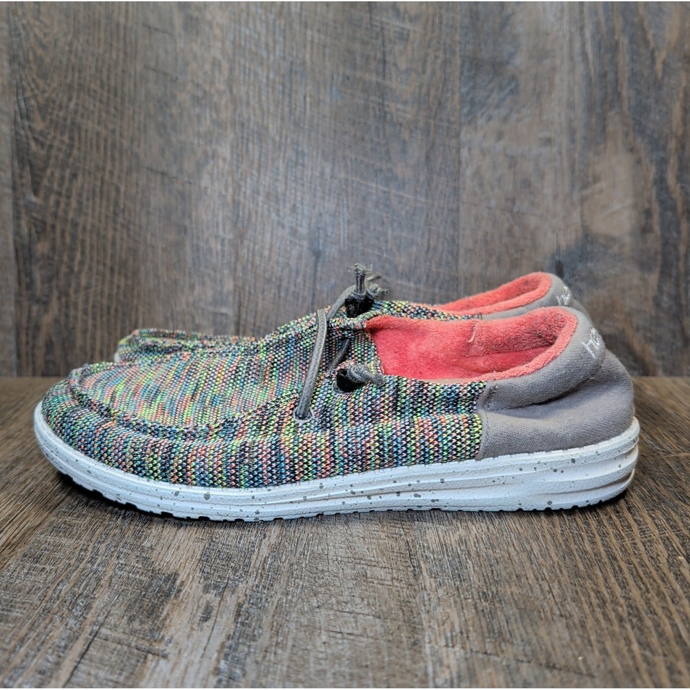 Hey Dude Women's Wendy Sox Funk Peacock Remix Pink Colorway Slip On Size 8 - Picture 5 of 12